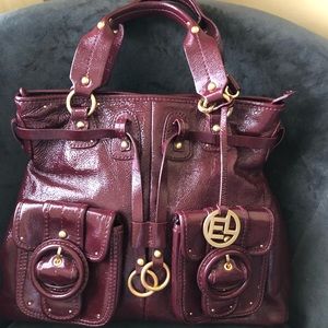 Elliott Lucca Gorgeous Oxblood Patent Leather Bag